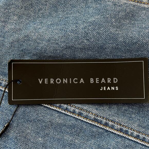 Veronica Beard Denim Mini Skirt Size 2 "Lavelle" Durango Blue Jean A-Line NWT - Picture 7 of 10